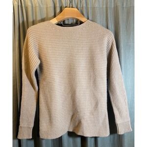 NWT‎ Talbots Pure Cashmere Sweater Beige Black Colorblock Crew Neck Size M  $249